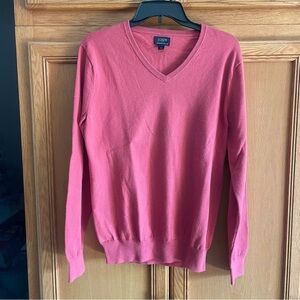 J.Crew men’s Pink /coral V-Neck Sweater size small cotton/nylon/labor de merinos